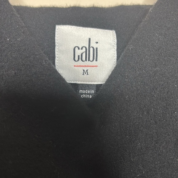 Cabi | Black Adjustable Low V Crop Top | Heavy Material | Spaghetti Strap Shirt - Picture 4 of 7